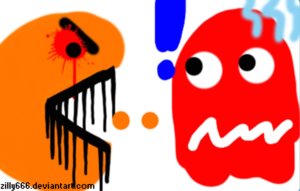 evil_pac_man_eating_a_ghost_graffiti_tag_by_zilly666-d4tc5sf