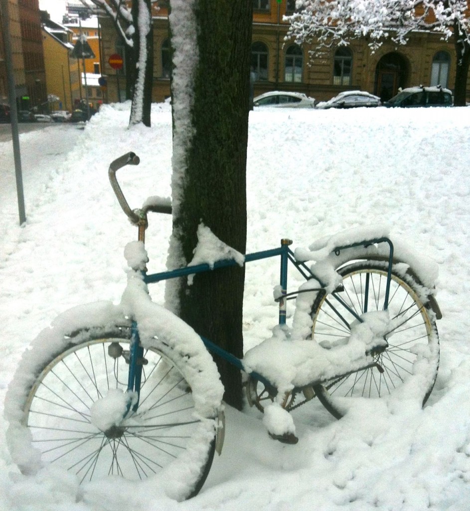 cykel i snö