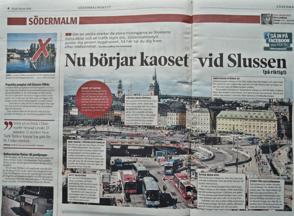 nu borjar kaoset vid slussen